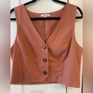 Madewell Rose Button-Front Vest